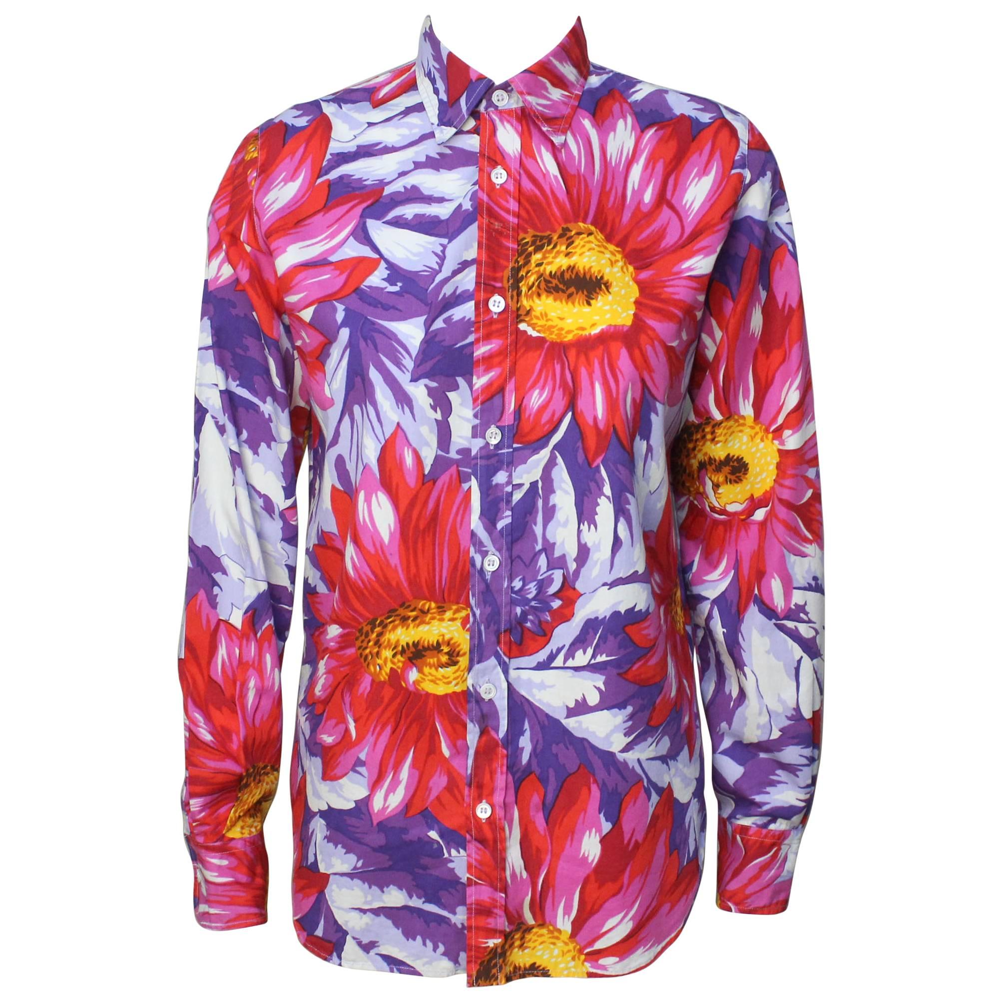 Dolce and Gabbana Bold Floral Print Blouse For Sale