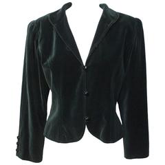 Vintage Yves Saint Laurent Tyrolean Inspired Croped Velvet Jacket