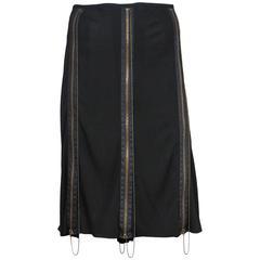 Jean Paul Gaultier Black Zipper Skirt 10