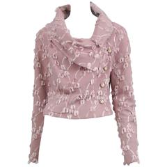Giacca ricamata rosa di John Galliano