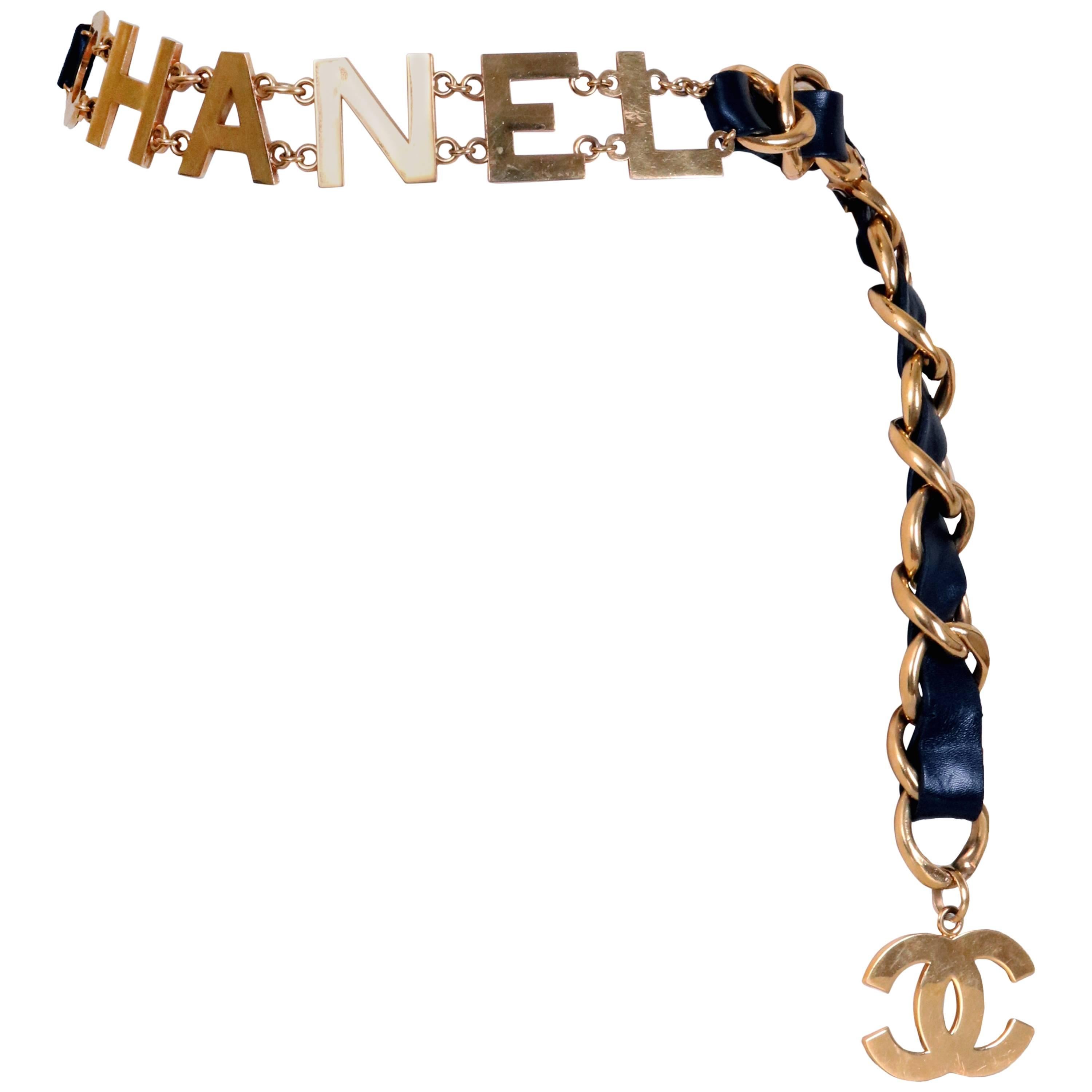 Chanel Leather & Chain C O C O  C H A N E L Belt