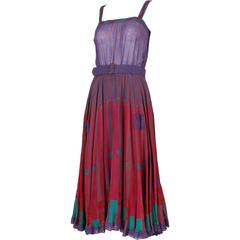 Vintage Louis Féraud Cotton Sun Dress w/Matching Capelet