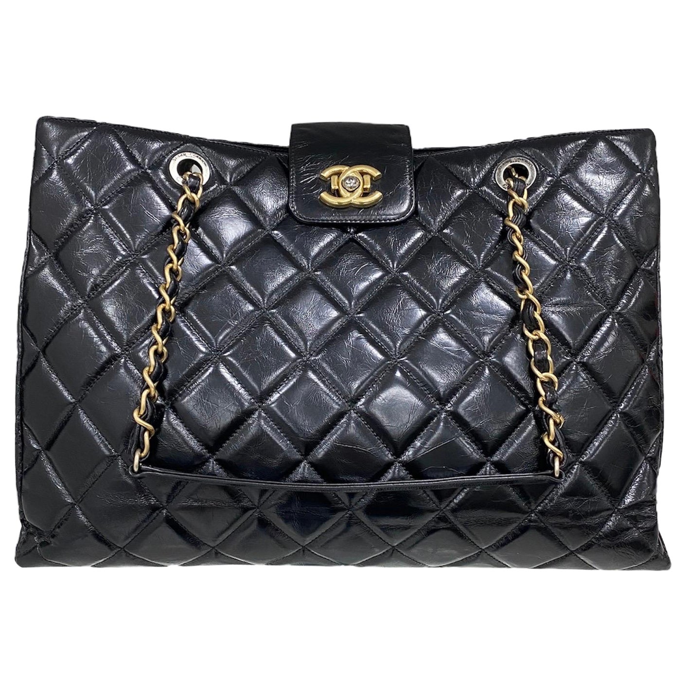 2016 Chanel Shopper Bag Black Shoulder Bag