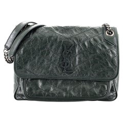 Saint Laurent Niki Kette Klappentasche Matelasse Chevron Leder Medium