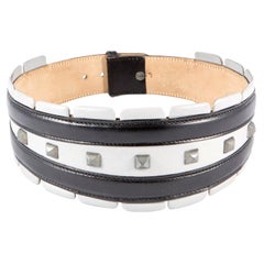1990 Alaia Iconic Black and Grey Corset Belt