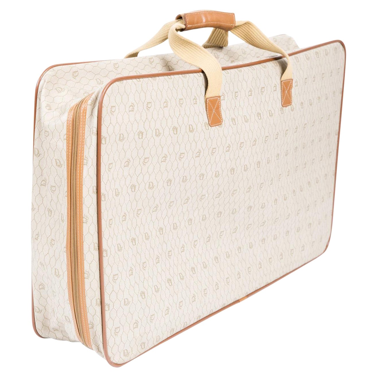 Dior Camel Monogram Suitcase  For Sale