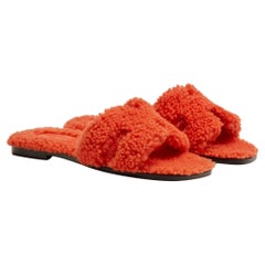 Hermes Oran shearling sandals