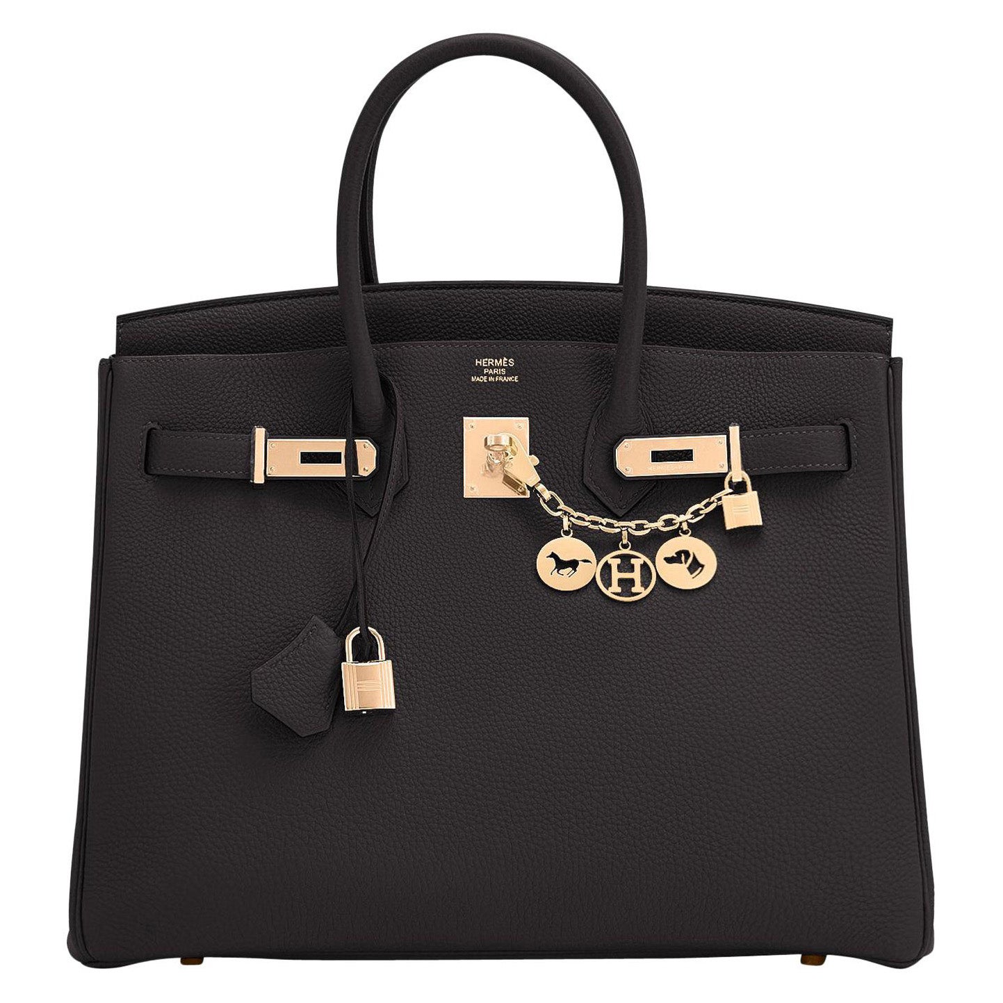 Hermes Birkin 35cm Black Rose Gold Hardware Togo Bag U Stamp, 2022 at
