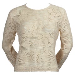 1990's COMME DES GARCONS cream crocheted sweater