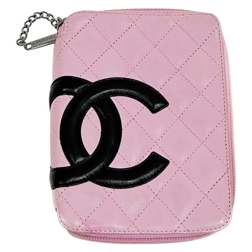 Chanel Pink Cosmetic CC Quilted Bag (2004) For Sale
