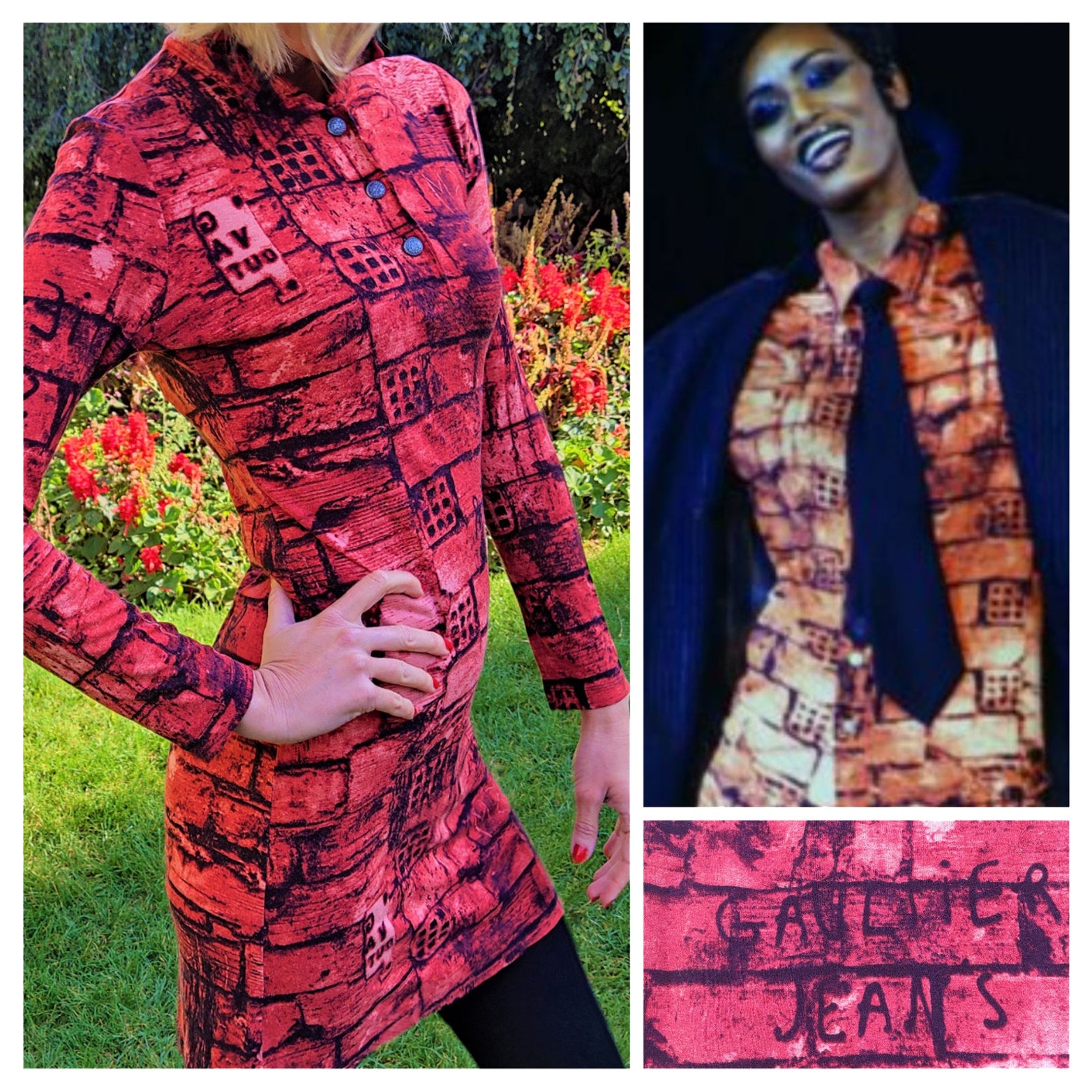 Jean Paul Gaultier Brick Wall Fight Against Racism Runway 1997 Fall Winter Dress For Sale