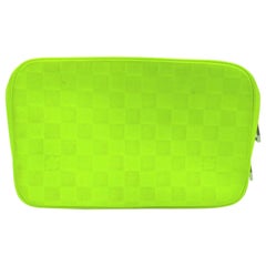 Louis Vuitton Lime Neon Green Damier Infini Toiletry Pouch Cosmetic Case 863022a