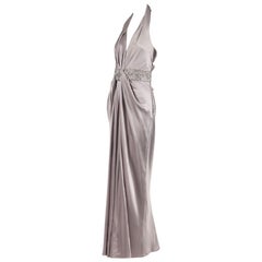 Christian Dior by John Galliano Silbernes verziertes Kleid