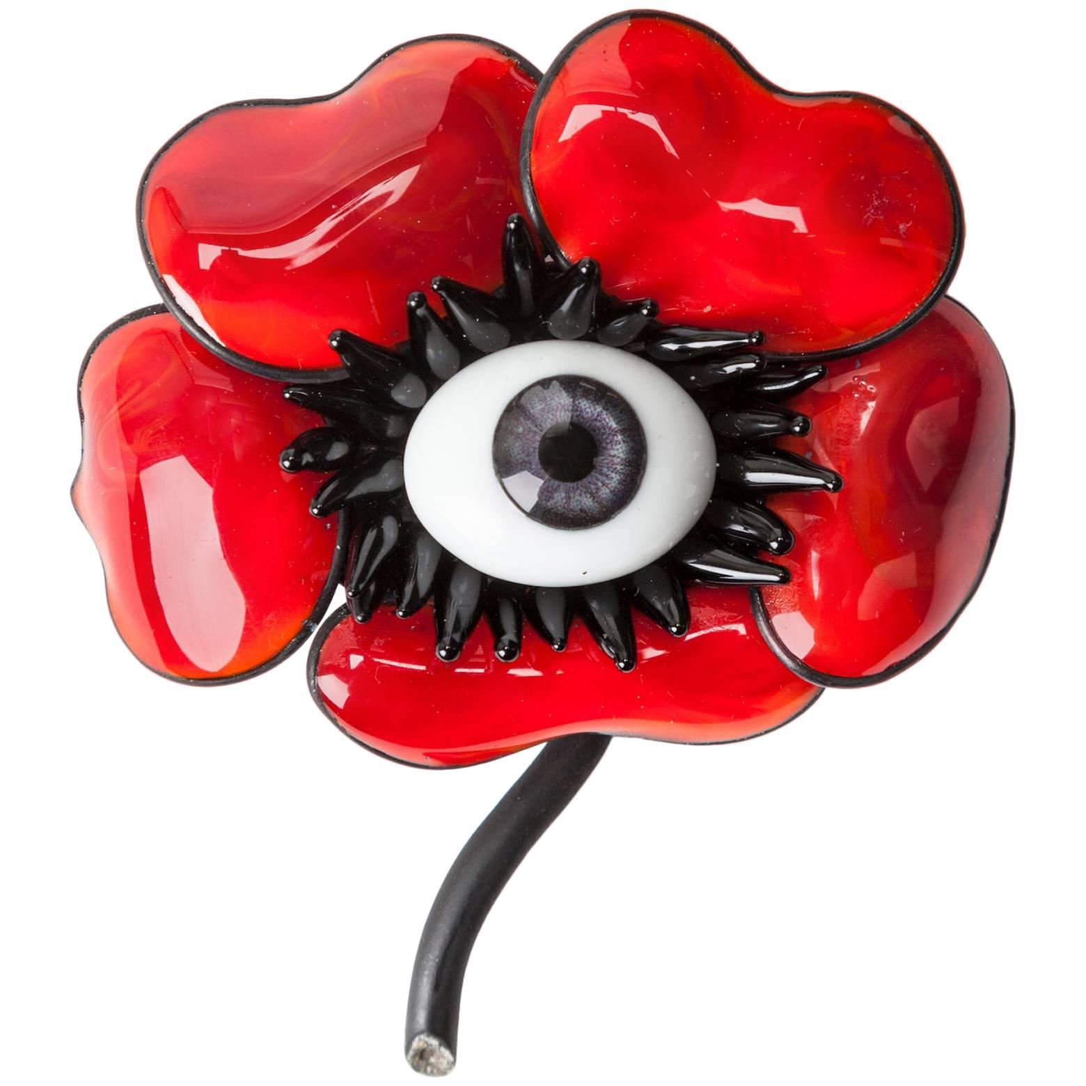 MWLC  Surrealist  Poppy Brooch