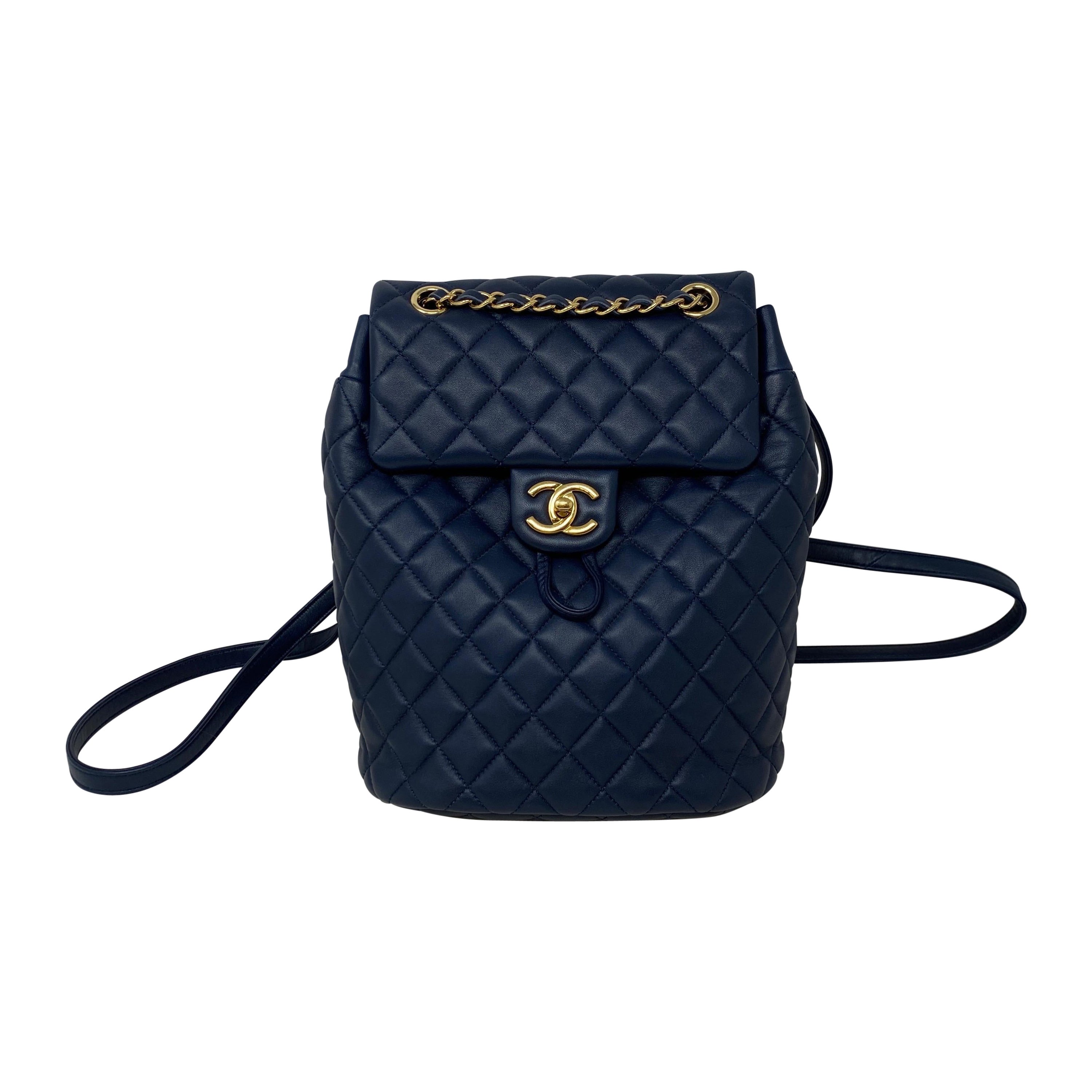 Chanel Navy Leather Backpack 