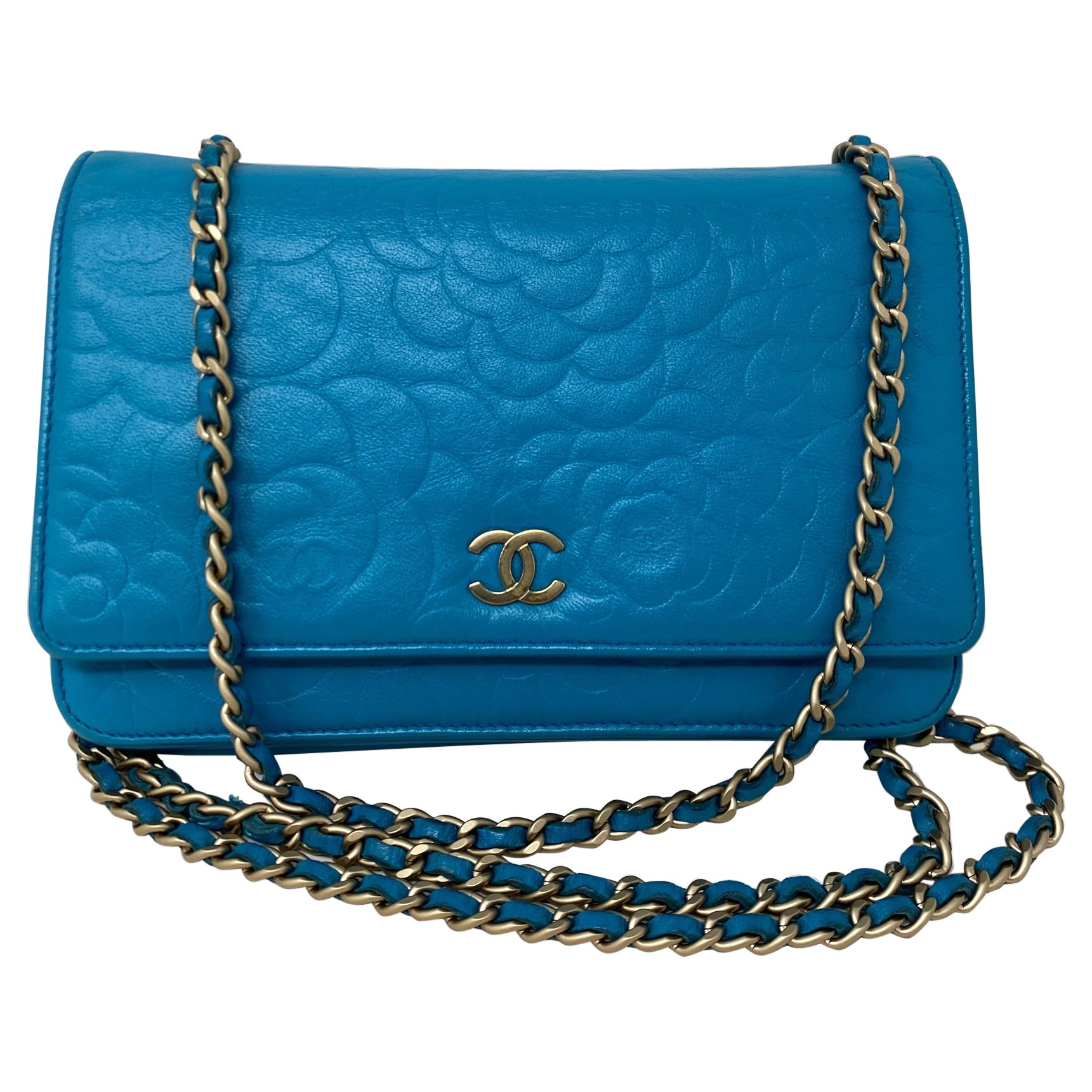 Chanel Teal Wallet On A Chain Bag 