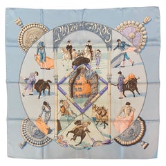 Plaza de Toros Hermes Silk Twill Scarf by Hubert de Watrigant 36" x 36" 