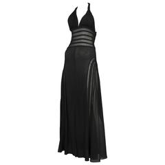 Jean Paul Gaultier Black Halter Gown