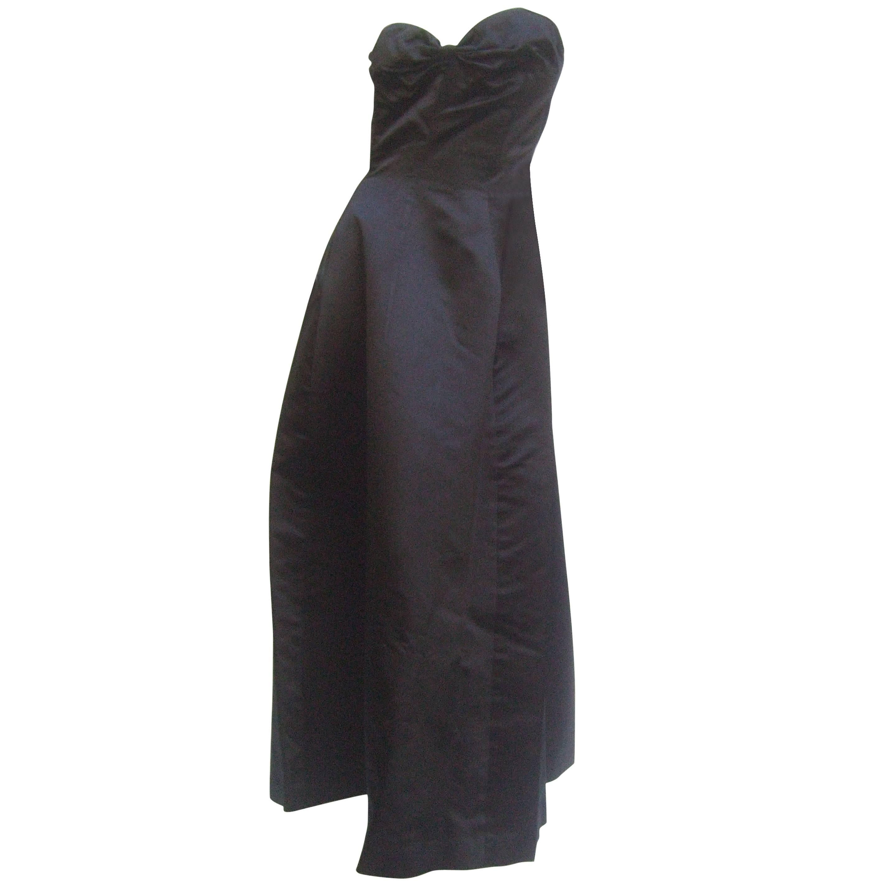 Dior Demi-Couture New York Black Silk Gown 1950s