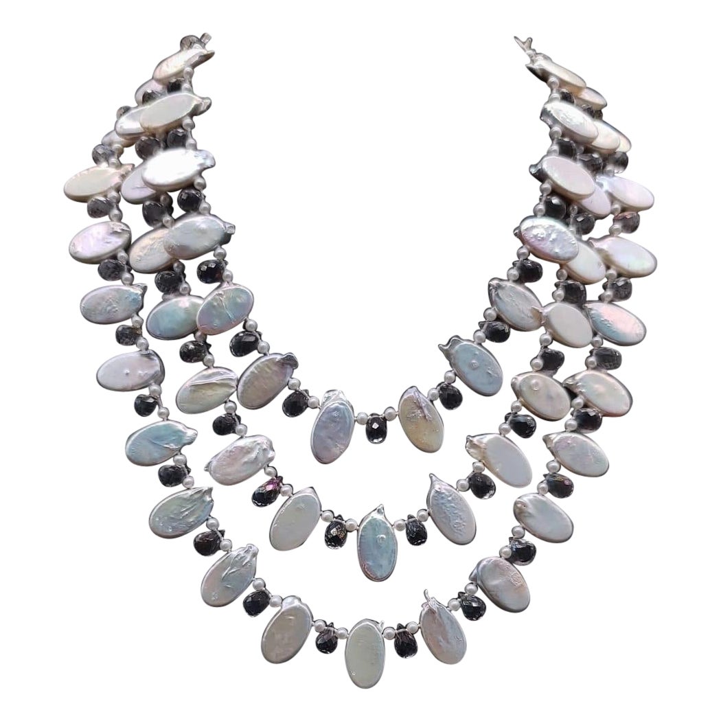 A.Jeschel Romantic 3-strand Pearl necklace. For Sale