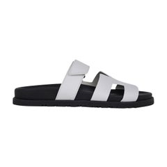 Chypre Sandale aus weißem Kalbsleder von Hermès 40,5 / 10.5