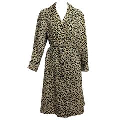 Vintage faux leopard cotton print rain coat 1970s