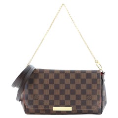 Louis+Vuitton+Favorite+Shoulder+Bag+Black+Leather for sale online