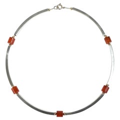 Silver Carnelian Necklace