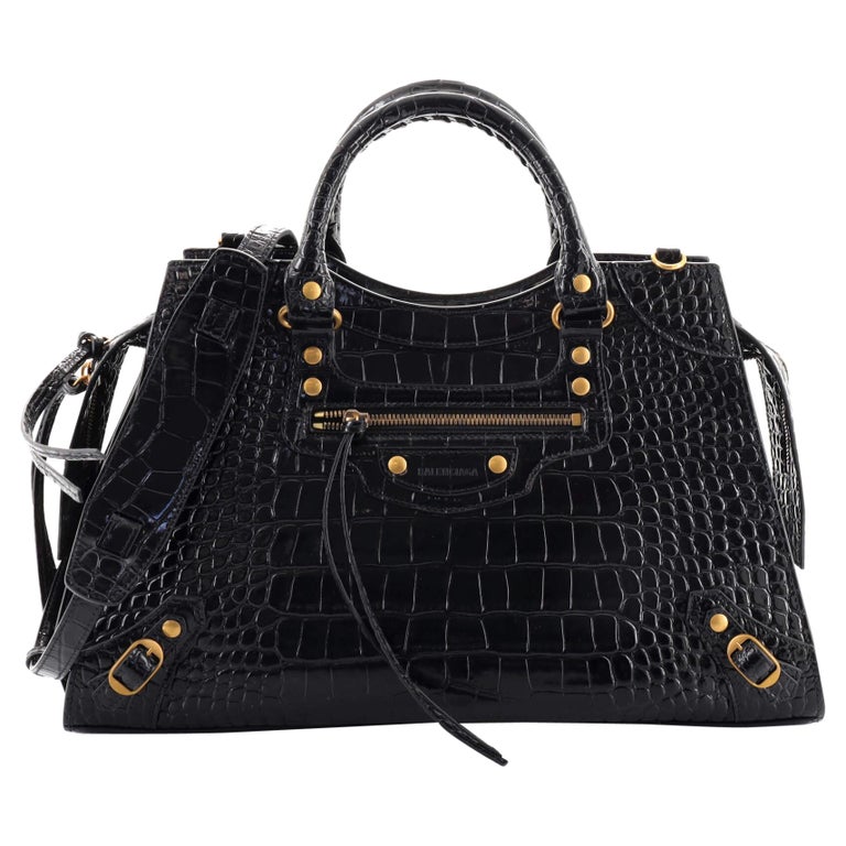 Balenciaga Neo Classic City Bag Crocodile Embossed Leather Medium For