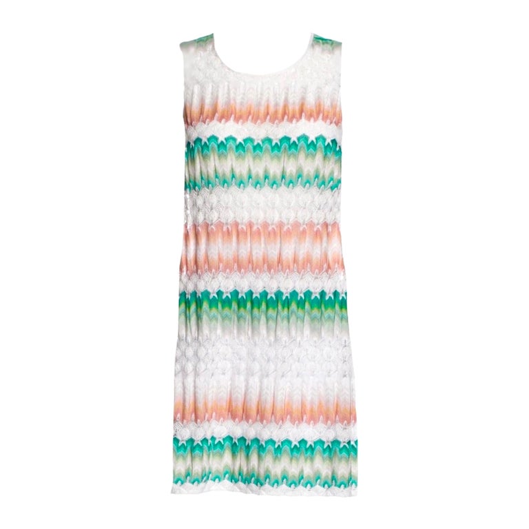 Missoni Ivory Leather & Multicolor Chevron Knit Studded Shoulder Bag main image 0