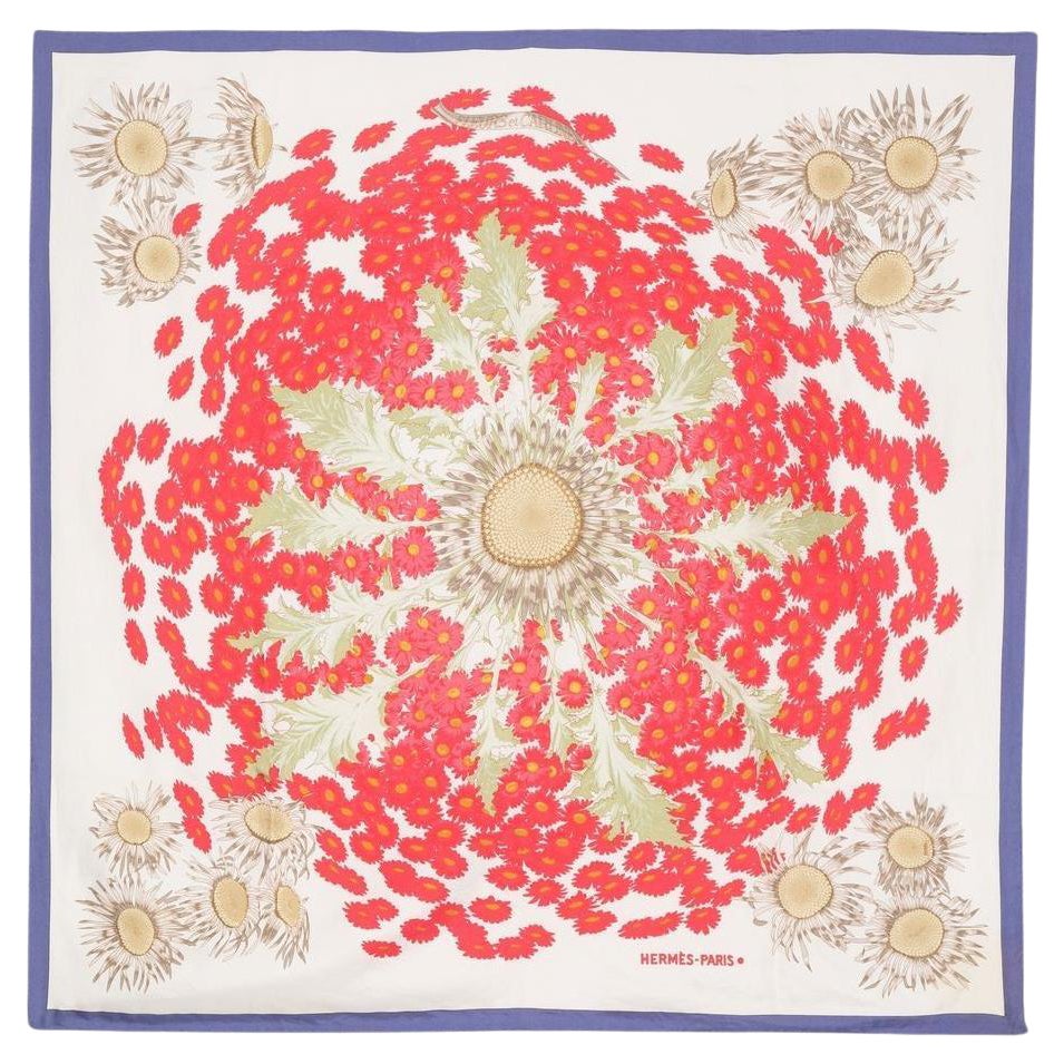 Fleurs et Carlines by Vladimir Rybaltchenko Silk Scarf For Sale
