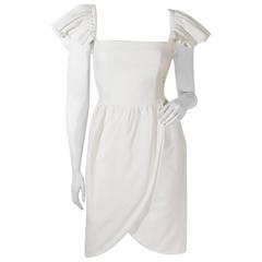 Lanvin White Cotton Ribbed Dress