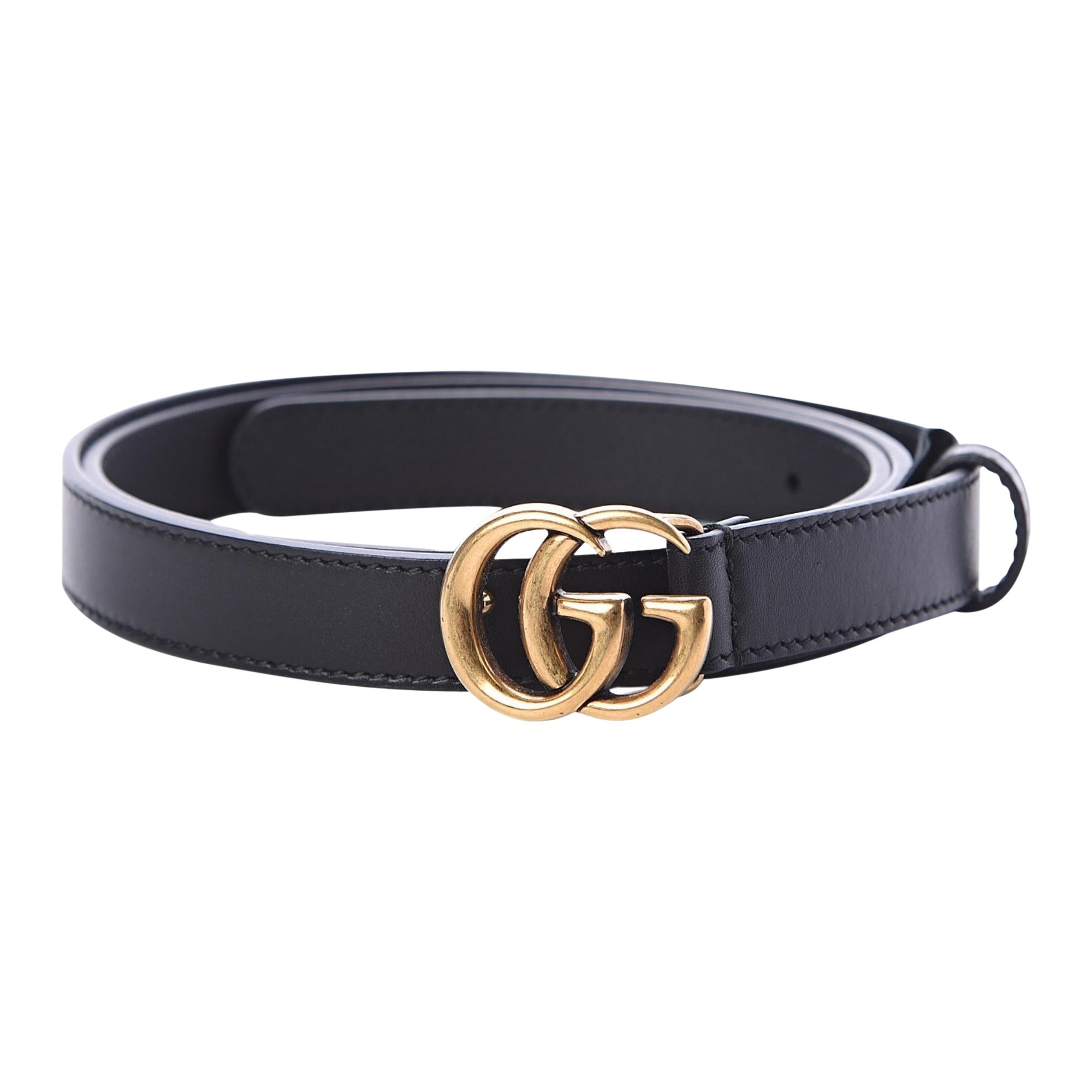 Gucci Marmont GG Black Leather 20mm Belt (85/34)