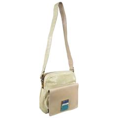 MARC JACOBS Pastel Mint Green & Tan Crocodile Embossed Leather Stone Crossbody 3