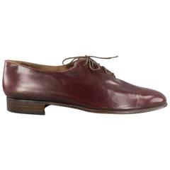 Retro BALLY Size 10 Burgundy Leather Lace Up Derbys