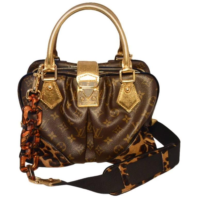 RARE Limited Edition Louis Vuitton Monogram and Leopard Pony Hair Adele Bag For Sale at 1stdibs