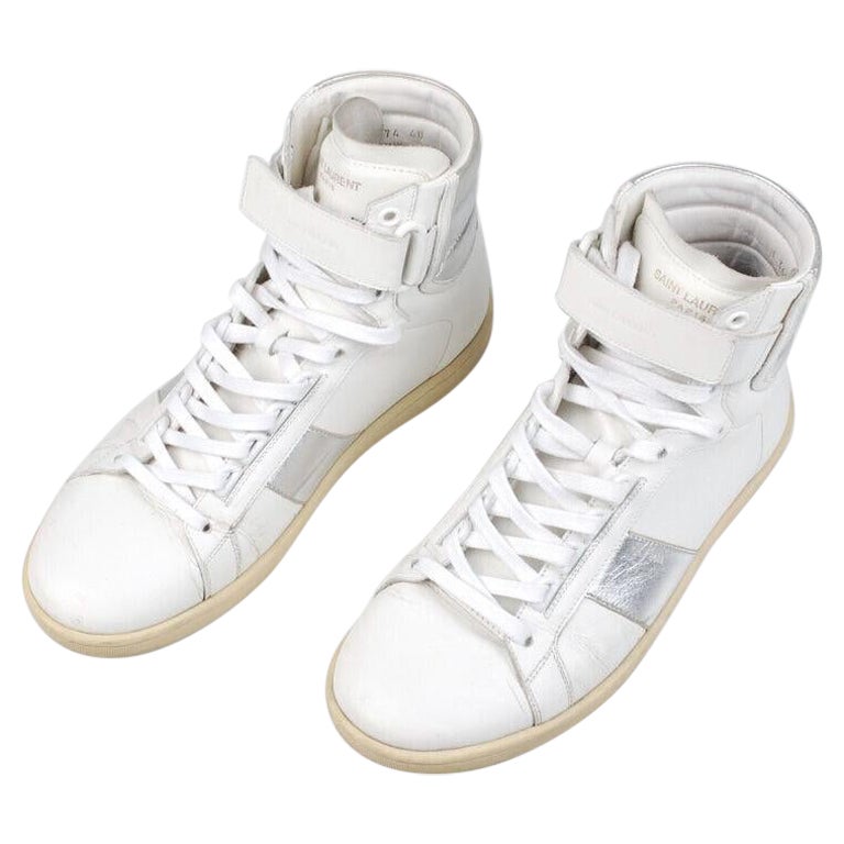 Saint Laurent Hi-Top SL14H Sneakers Leather Men Shoes Size 40EU