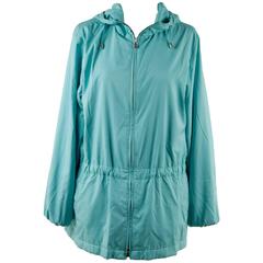 LORO PIANA Turquoise LIGHT WEIGHT PADDED JACKET cashmere lining Size 42 6