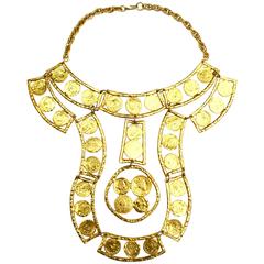 1970s Kenneth Jay Lane Oversized Coin Necklace