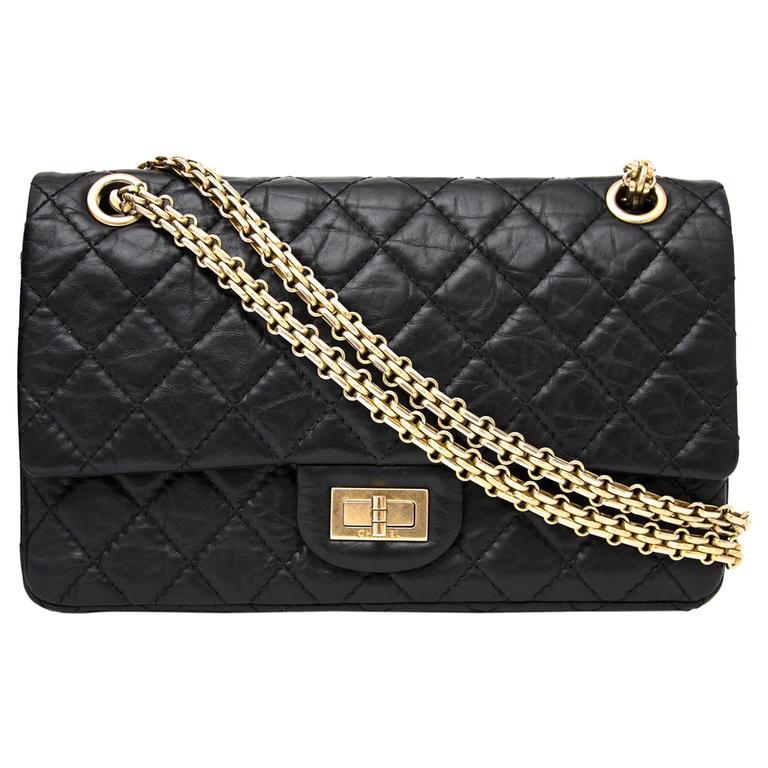 Chanel Black 2.55 Reissue Classic Double Flap Bag RHW 225