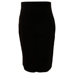 Nicol Caramel Wonderfully Rich Medium-Weight Black Spandex-Blend Pencil Skirt