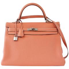 HERMES Kelly 35 Bag Crevette Togo Palladium Hardware