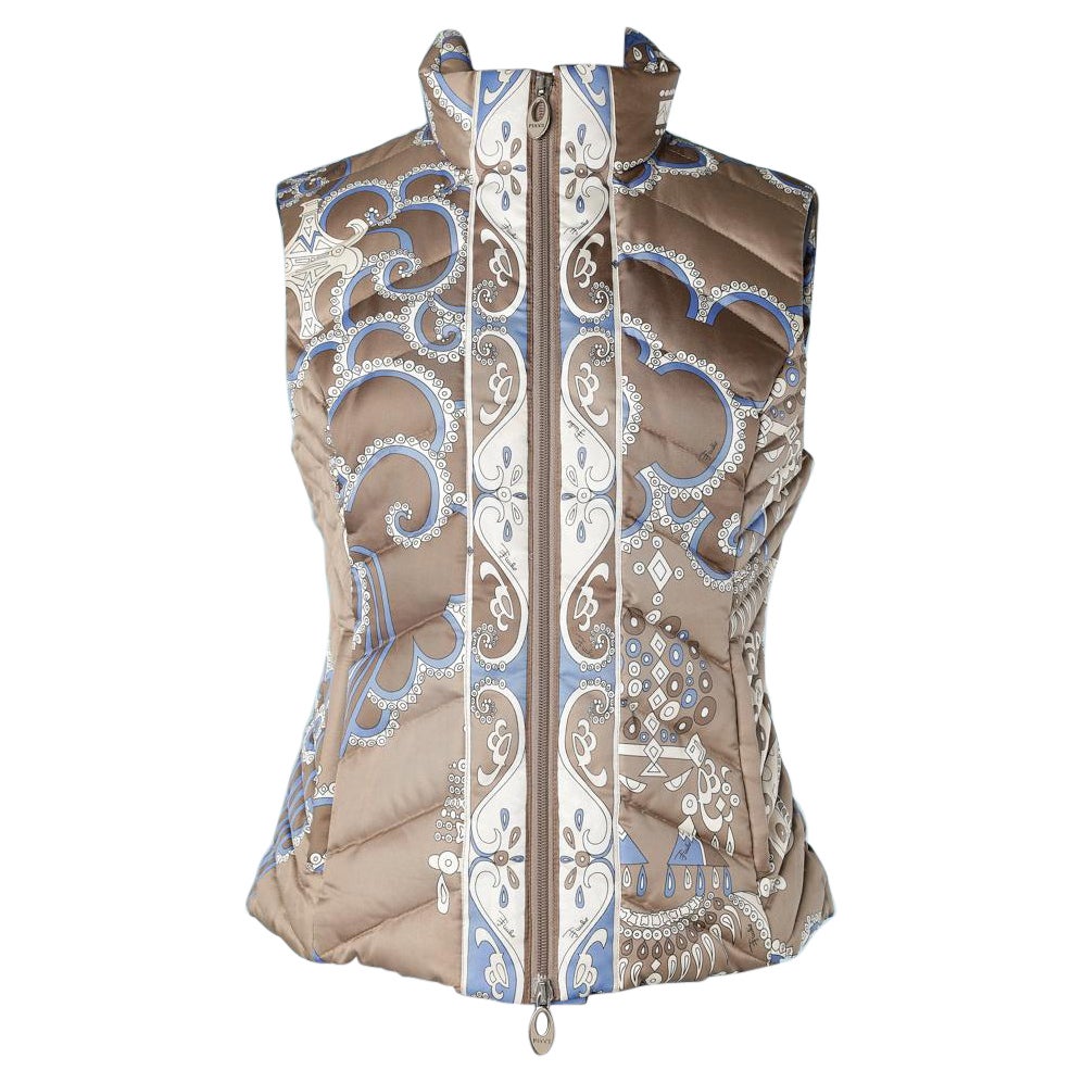 Printed sleeveless quilted down jacket Emilio Pucci  For Sale