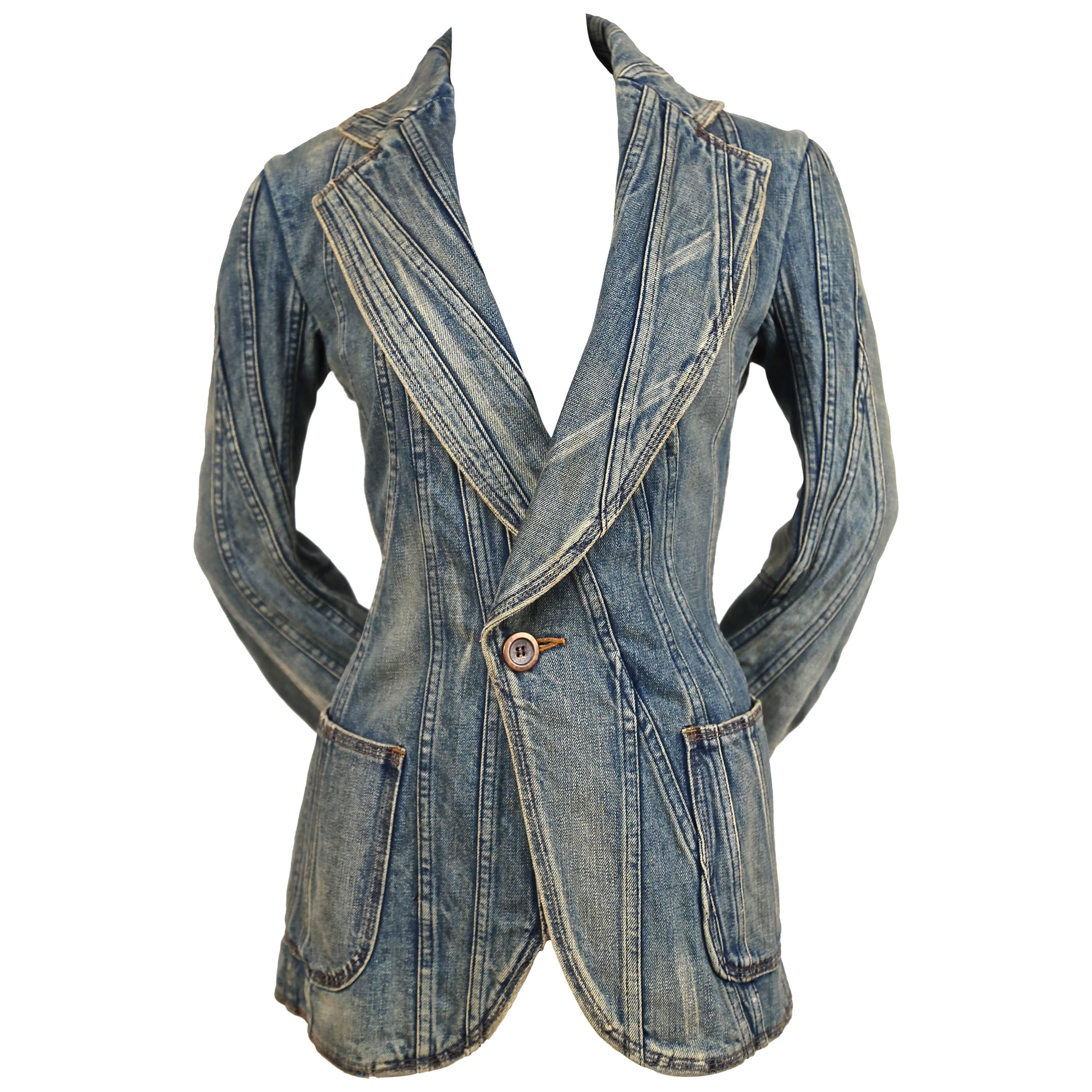Junya Watanabe Comme des Garcons denim patchwork runway jacket, 2002