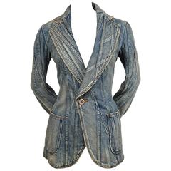 Junya Watanabe Comme des Garcons Denim-Patchwork-Laufstegjacke:: 2002