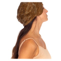 Retro Norma Kamali Gold Beaded Headpiece