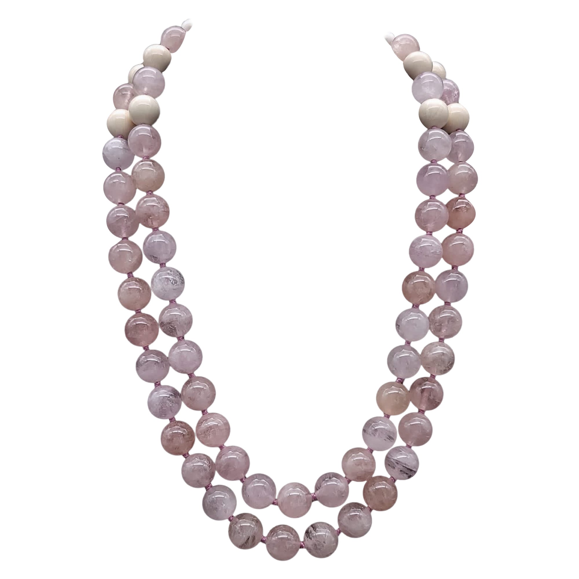 A.Jeschel Stunning Morganite necklace with a signature clasp. For Sale