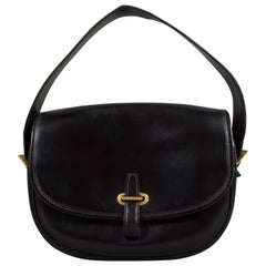 Hermès Black Box Leather Balle de Golf Flap Bag With Gold Hardware:: c. 1972