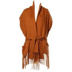 Kenzo Vintage 80s Avant Garde Knit Cocoon Jacket with Fringe Trim 8