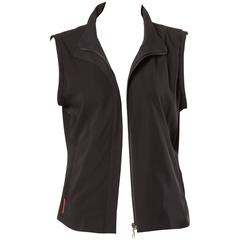 Prada Vintage 90s Sporty Zip Up Vest Jacket or Waistcoat 7